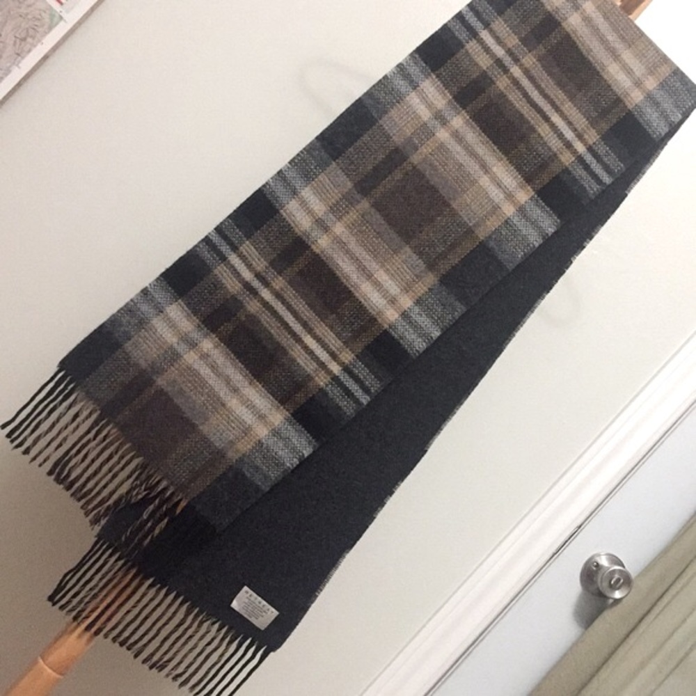 RETREAT Brown/Tan/Grey Classic Plaid Scarf - Made in Germany